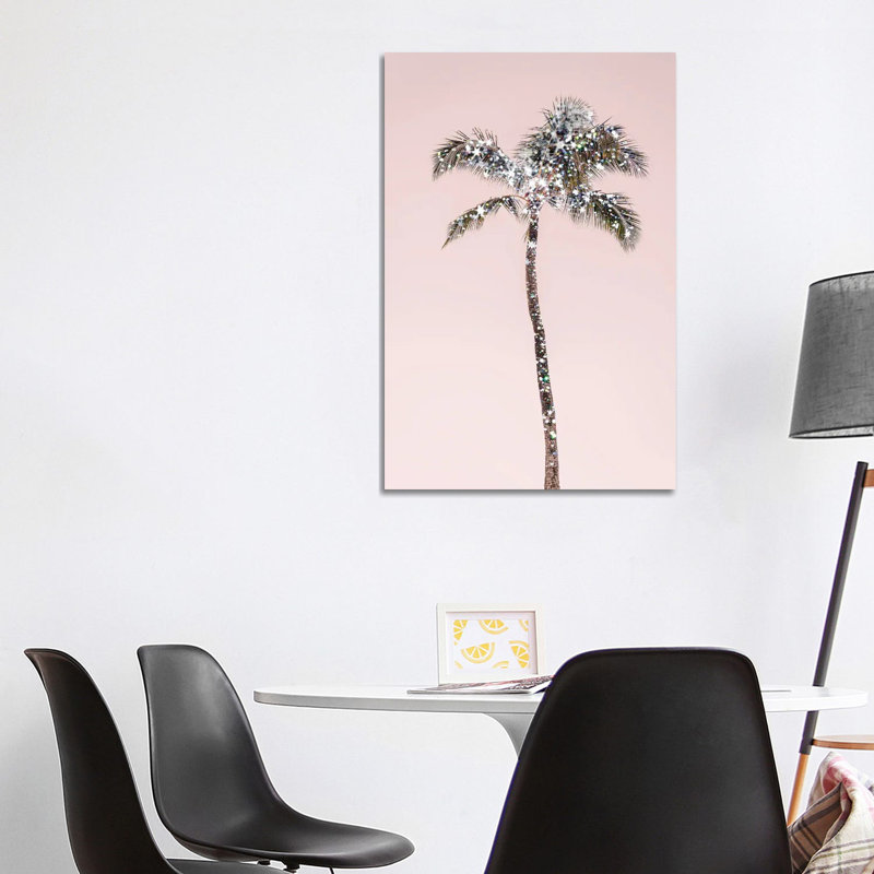 Glitter Palm Tree - Print on Canvas, Wrapped Canvas, 101.6cm H x 66.04cm W x 1.91cm D