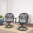 Outdoor Cast Aluminum Swivel Chair, 360° Swivel Function, with Random Color Cushion (Set of 2)