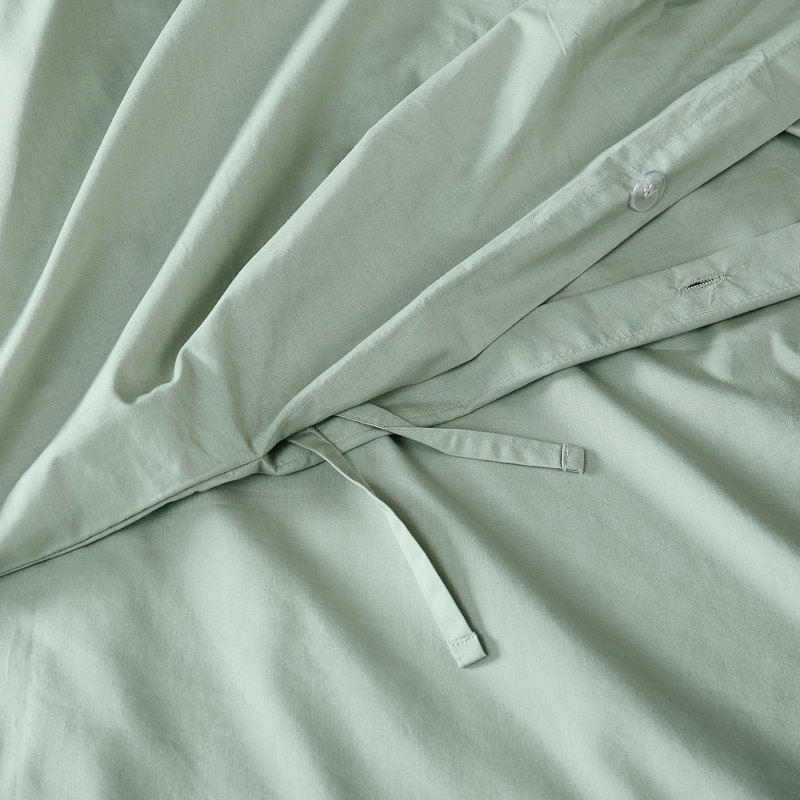 Brooklyn Loom Classic Cotton Duvet Sets, King Duvet Cover + 2 King Shams, Green