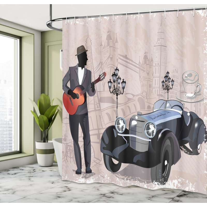 Shower Curtain with Hooks Included, 84"H x 69"W