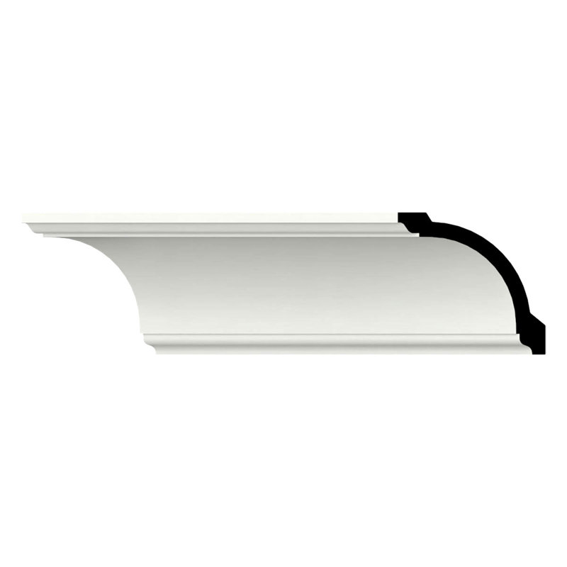 Endurathane Wesley Crown Moulding, 2 7/8"H x 3"P x 4 1/8"F x 96"L, Factory Primed