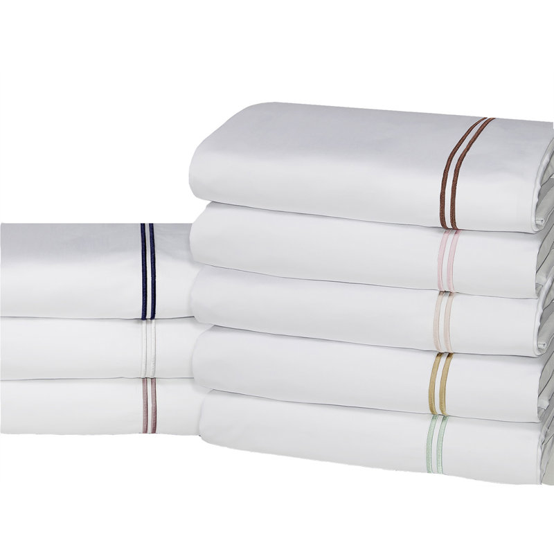 Chocolate Embroidered Cotton Blend Full Sheet Set
