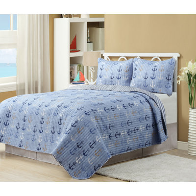 Haggerty Coastal Polyester Striped Quilt