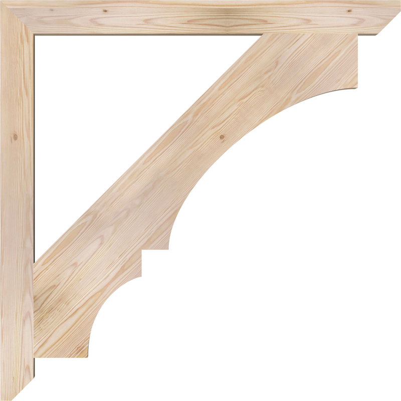 H 6 po x l 40 po x Support en bois / corbeau, H 42 po x l 3,5 po x P 42 po, Lisse, Sapin de Douglas