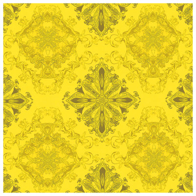 Couvre-lit matelassé damassé jaune orné toutes tailles