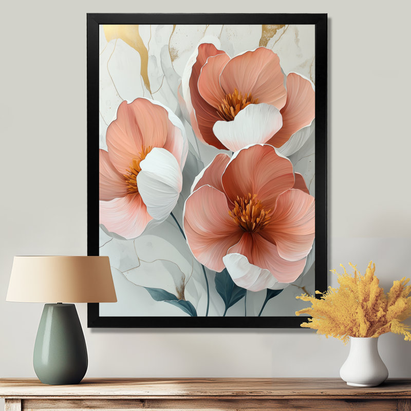 Beale - Floral Canvas Prints, Noir, noir, noir, noir, H 20 po x l 12 po, Reproduction encadrée sans passe-partout