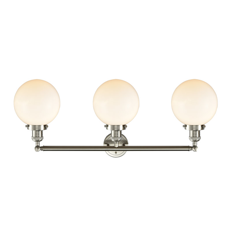 Lorri 3 - Light Vanity Light, Matte White, LED, Brushed Satin Nickel
