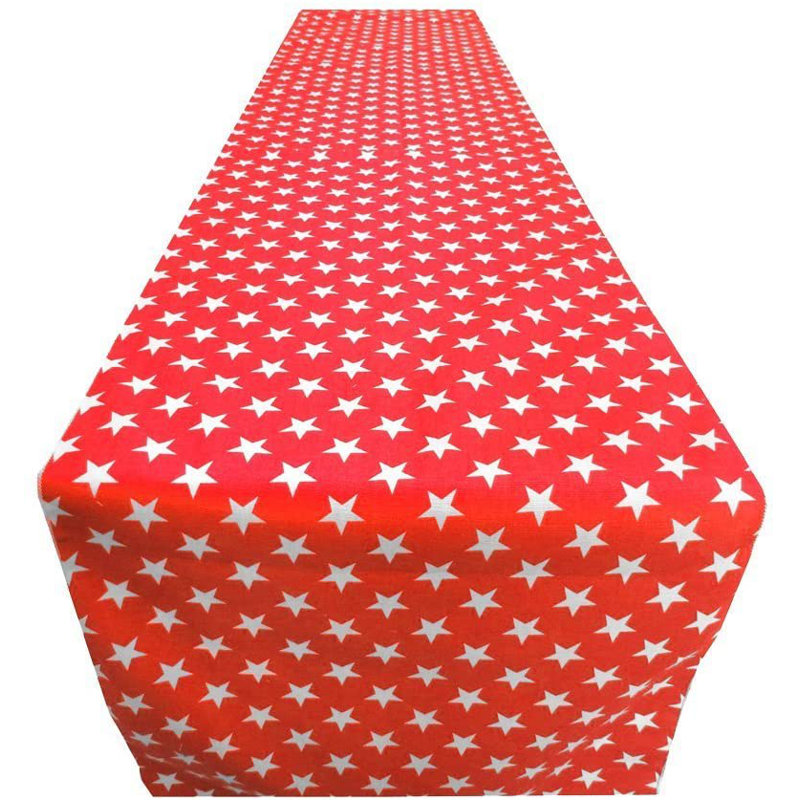 Chemin de table Stars, L 108 po x l 12 po, Rouge