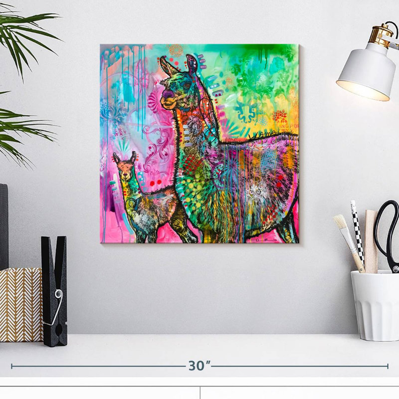 Brampt Psychedelic Llama, 16" H x 16" W