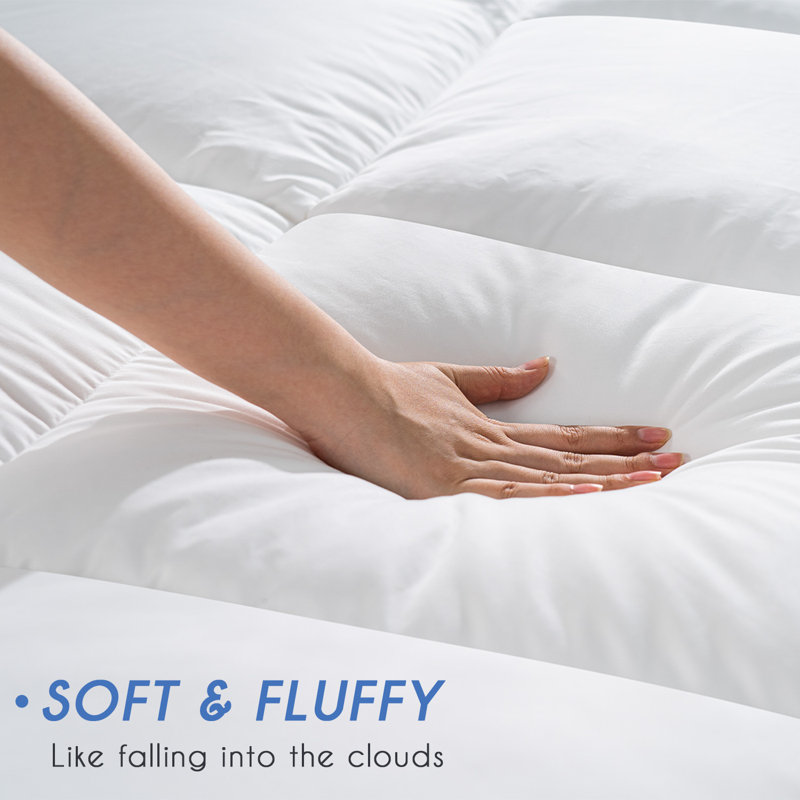 King Size White Down Alternative Mattress Topper with Elastic Bands