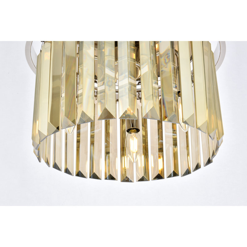 Yazmin Flush Mount, Polished Nickel, Smoky