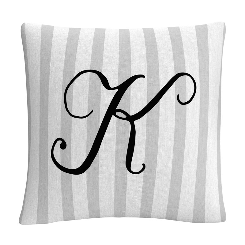 ABC Striped Throw Pillow, K