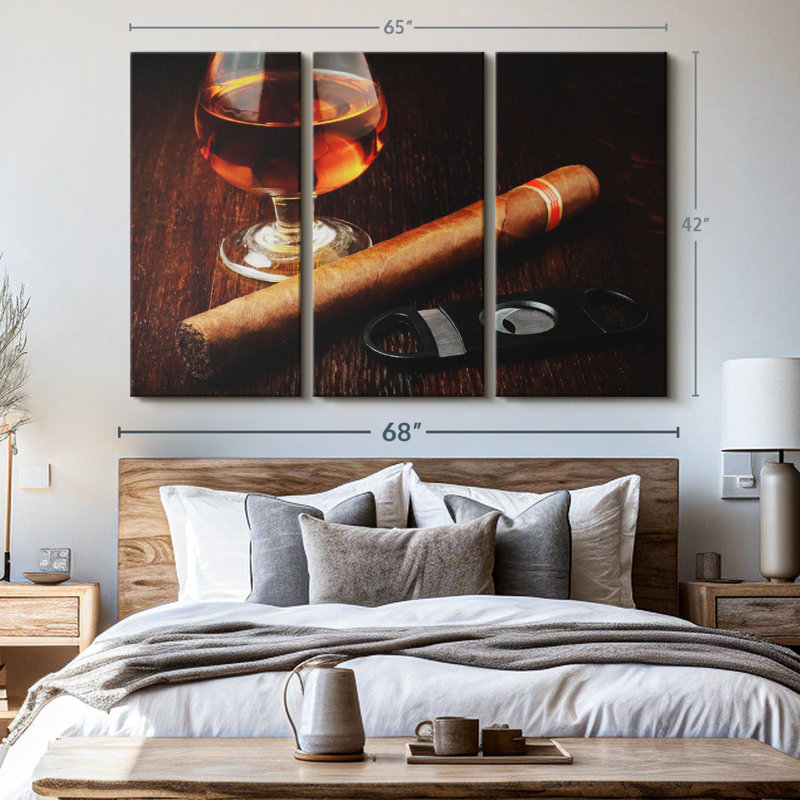 "Verre de rhum" sur toile, H 42 po x l 65 po x P 1,25 po