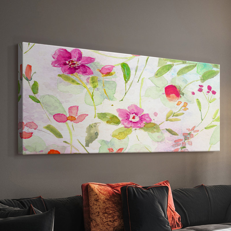 Jardin d'été - Toile tendue avec châssis - Prêt à accrocher, H 12 po x l 30 po