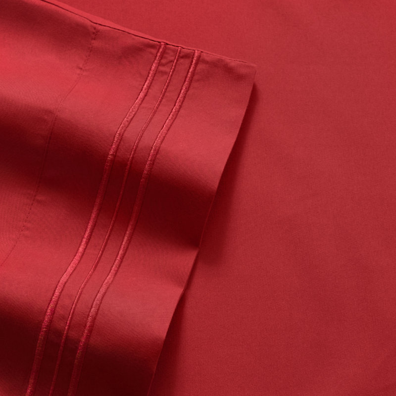Luxurious Classic Soft Solid 1800 Series Microfiber Sheet Set, Various Colors and Sizes, Red, RV Short Queen