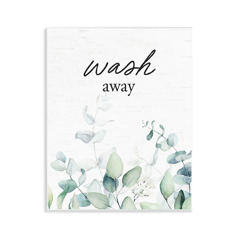 Wash Away Eucalyptus Wall Plaque, design by Lettered and Lined