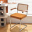 Modern Cantilever Upholstered Rattan Accent Chair Set Of 2-1202590866