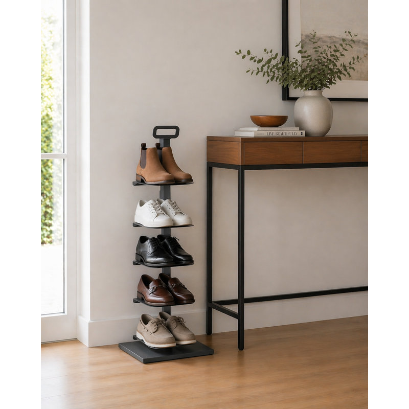 5 Pair Shoe Rack, Black