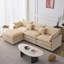 Canapé modulaire de 105 po en tissu de chenille rembourré de 105 po avec canapé à 3 places et repose-pieds-583718918