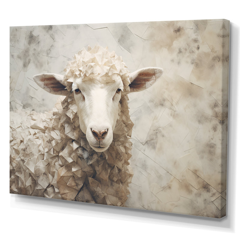 Cozy beige minimalisme mouton IV sur toile, Toile tendue, 34" H x 44" W
