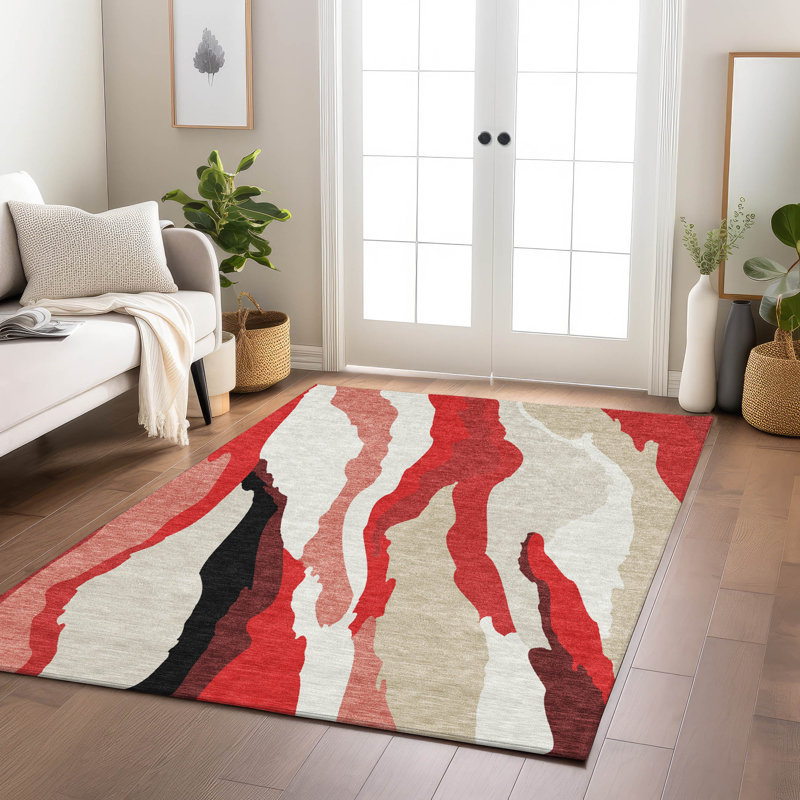 Tapis intérieur / extérieur lavable à la machine Chayden ACN1047, Rectangle 5 pi x 7 pi 6 po