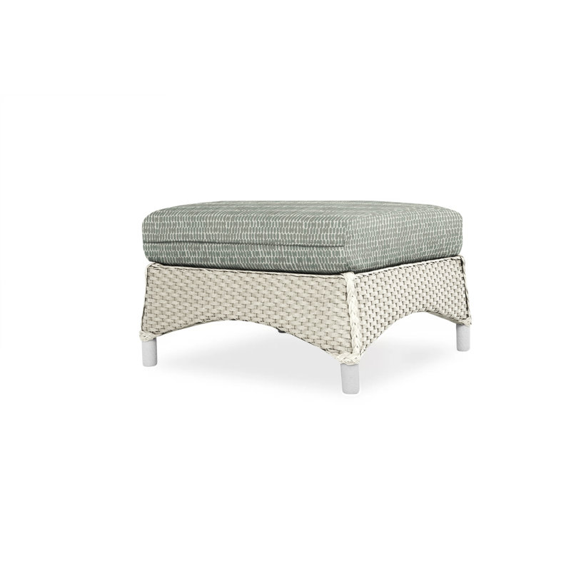 Mandalay Outdoor Ottoman, Rumba Straw, Linen