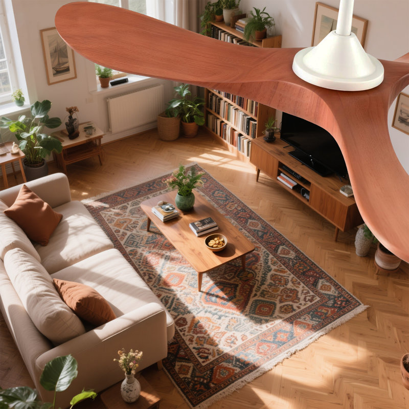 Flynama 52-In Matte White With Yellow Blades Ceiling Fan With Light 3 -Blade