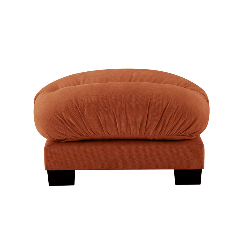 Repose-pieds en chenille pour salon, Orange