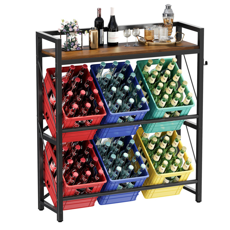 Open Shelving Wine Bottle Rack Black