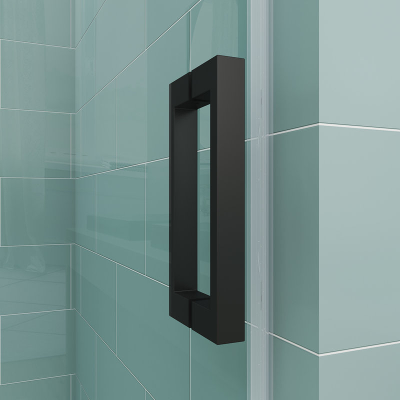 Poignée de porte de douche carrée 8 po - Plaque de tirage en acier inoxydable à double face pour verre épais de 1/4 po à 1/2 po