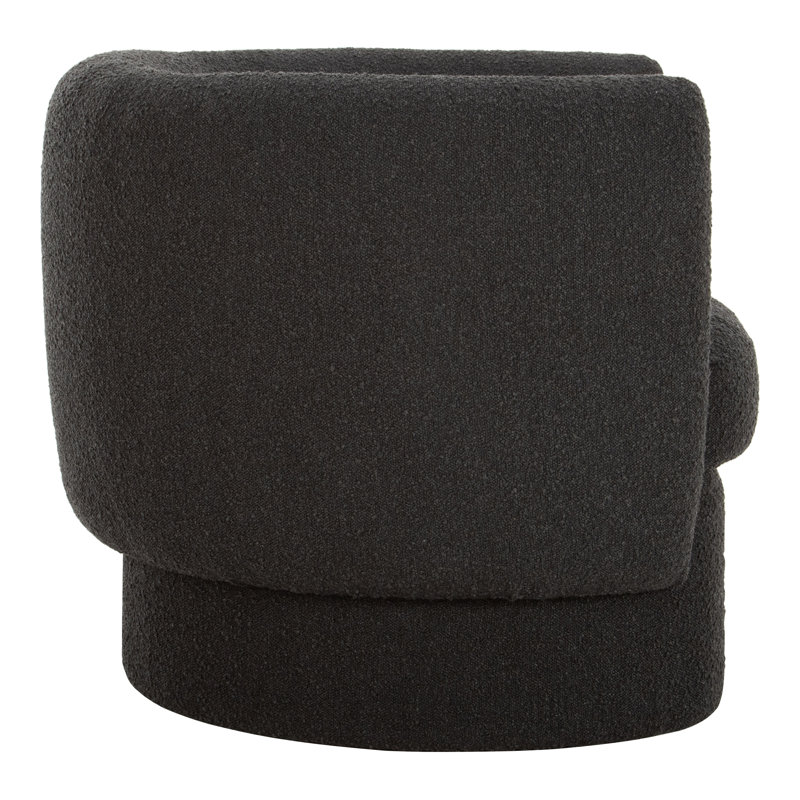 Koba Barrel Chair, Maya Black Boucle