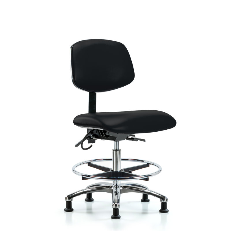 Vinyl Task Chair, Black, Glides