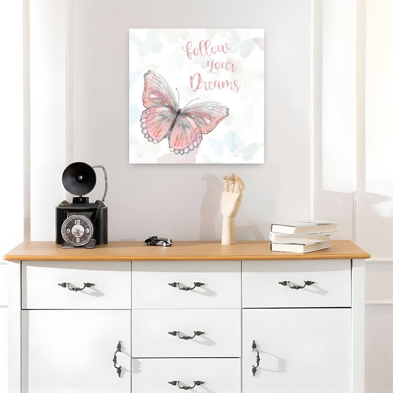 Papillon, rêve, délicat, élégant papillon éthéré, art mural nature, H 18 po x l 18 po