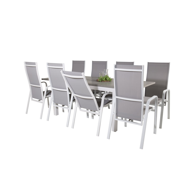 Jayesh 8 - Person Patio Dining Set with Extendable Rectangular Table