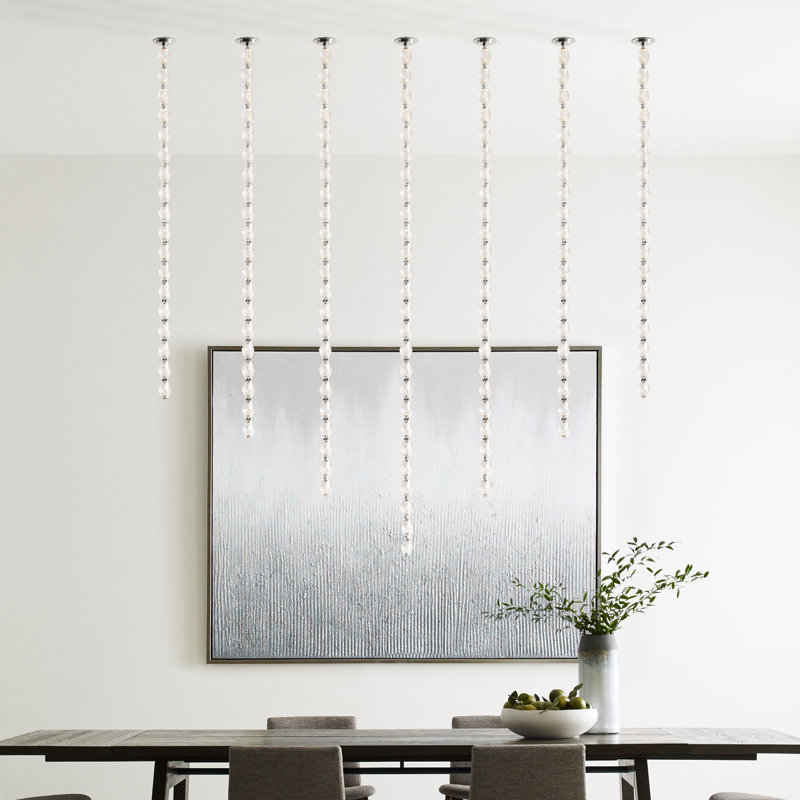Collier 240 Chandelier, 89.7" H x 2" W x 2" D, Polished Nickel