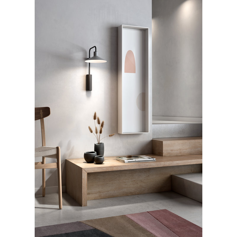 Platet 1 - Light LED Armed Sconce, Antique Brass