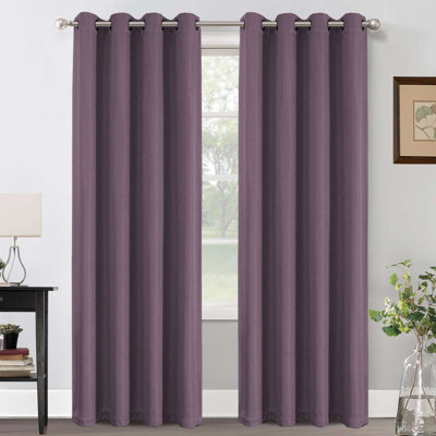Linen Blackout Curtain for Bedroom/Living Room Thermal Insulated Grommet Linen Look Curtain Drapes Primitive Textured Burlap Effect Window Drapes 1 Panel