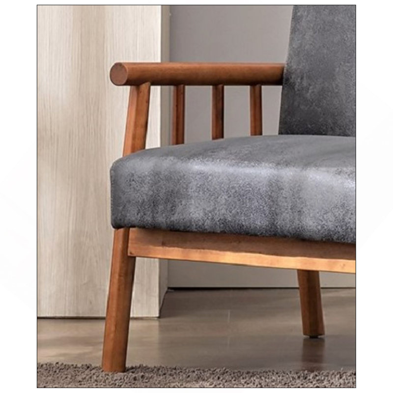Fauteuil de style moderne Mid-Century de 25 po de large, gris, Microfibre grise