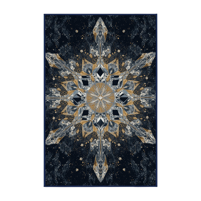 Tapis gris moderne et contemporain lavable à la machine Pryer, 5 x 7