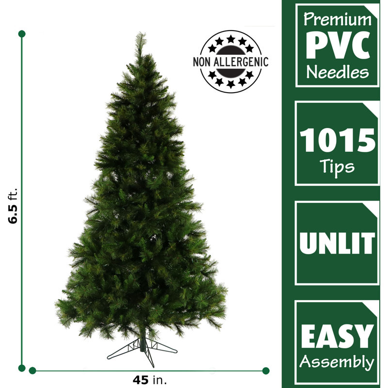 6.5-Foot Green Pine Artificial Christmas Tree with Metal Stand