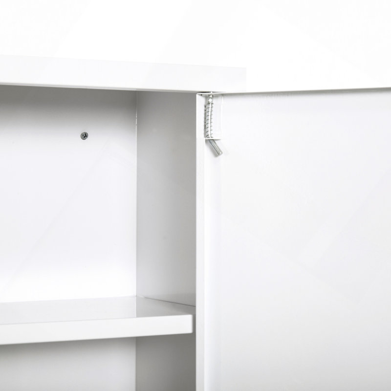 Armoire à pharmacie murale en acier à 3 niveaux pour la salle de bain, verrouillable avec 2 clés