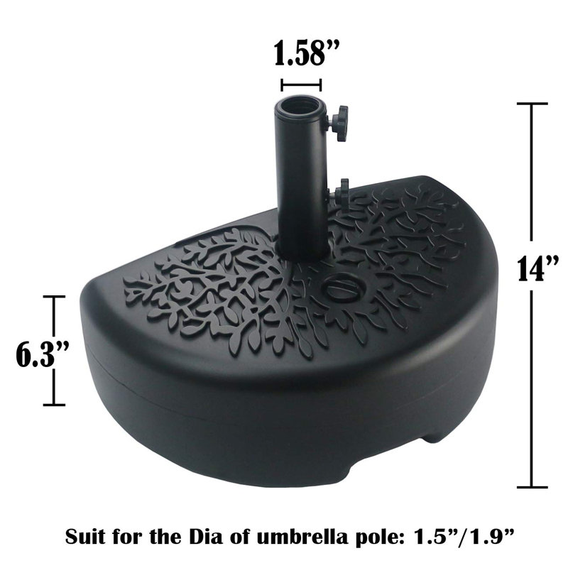 40 Lb Half Moon Shaped Water Filled Umbrella Base