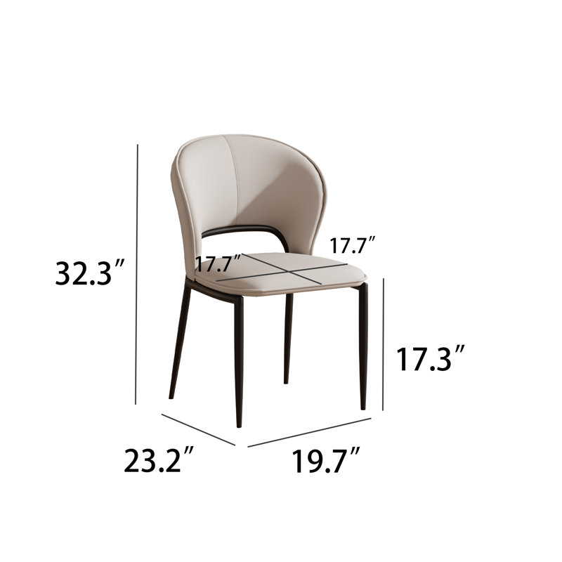 Modern 4-Leg Upholstered Gray Chair(Set of 2)