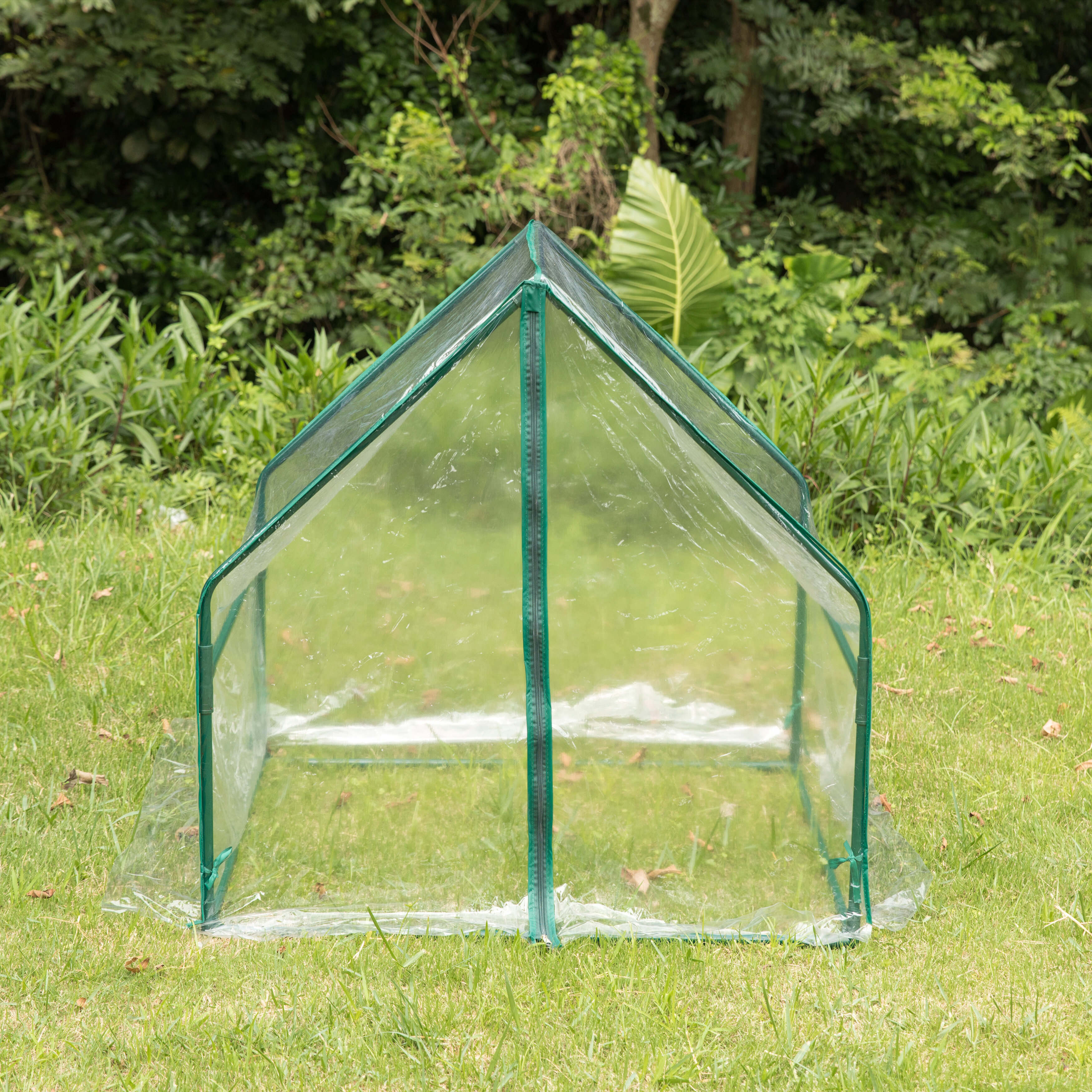 Gardenised Green Outdoor Waterproof Portable Plant Greenhouse with 2 Clear Zippered Windows Large