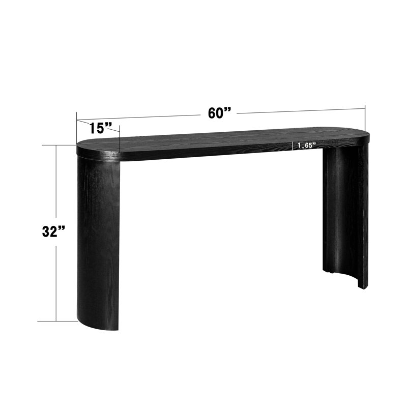 Table d'appoint 60,02 "pour le couloir, Noir