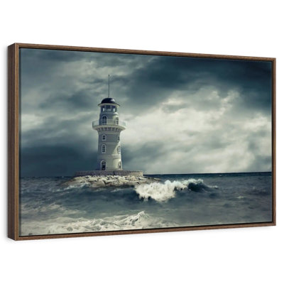 Lighthouse Under Storm Clouds
