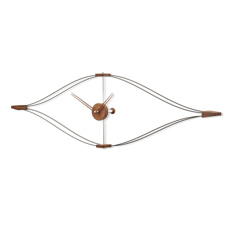 Look Analog Wall Clock, Black/Walnut, Large