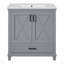Bathroom Vanity With Single Sink, Solid Wood Frame + MDF, 2 Soft-Close Doors, 1 Divided Drawer, Dual Storage Shelves, Ample Storage Space, Ideal For Small To Medium Bathrooms
