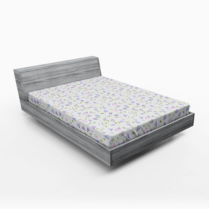Microfiber Floral Fitted Sheet, Full/Double Fitted Sheet, Floral 1