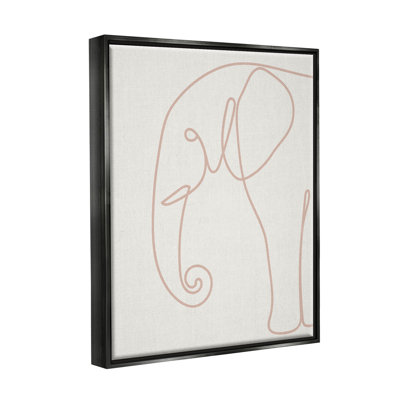 «Elephant Doodle Outline Shape - Floater Frame», impression sur toile